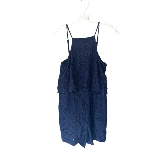 Lilly Pulitzer Navy Blue Sleeveless Resort Vacation Celyn Lace Romper Size 4 - Picture 2 of 12